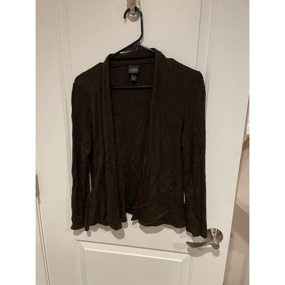 Eileen Fisher petite cardigan dark brown PS small - Picture 2 of 7
